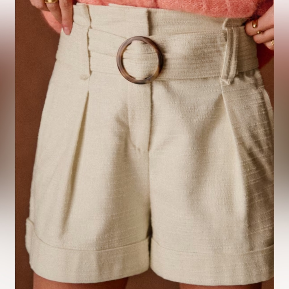 WORN THRICE Sesane Rome Shorts in Ecru